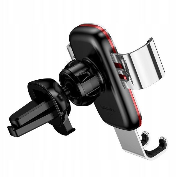 Zdjęcie produktu: Samochodowy uchwyt grawitacyjny do telefonu Baseus Metal Age na kratkę - srebrny (SUYL-D0S)