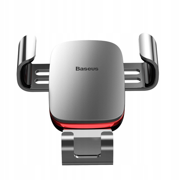 Zdjęcie produktu: Samochodowy uchwyt grawitacyjny do telefonu Baseus Metal Age na kratkę - srebrny (SUYL-D0S)