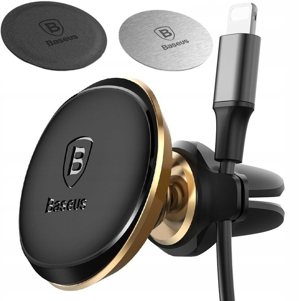 Zdjęcie produktu: Samochodowy uchwyt magnetyczny do telefonu Baseus Air Vent do kratki - złoty (SUGX-A0V)