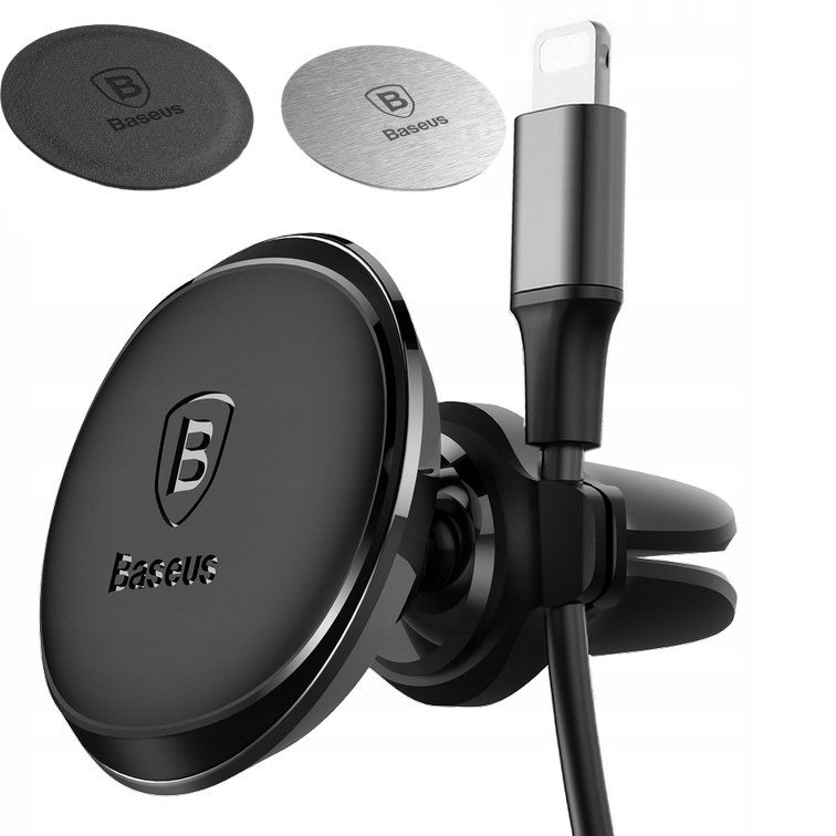 Samochodowy uchwyt magnetyczny do telefonu Baseus Air Vent do kratki - czarny (SUGX-A01)
