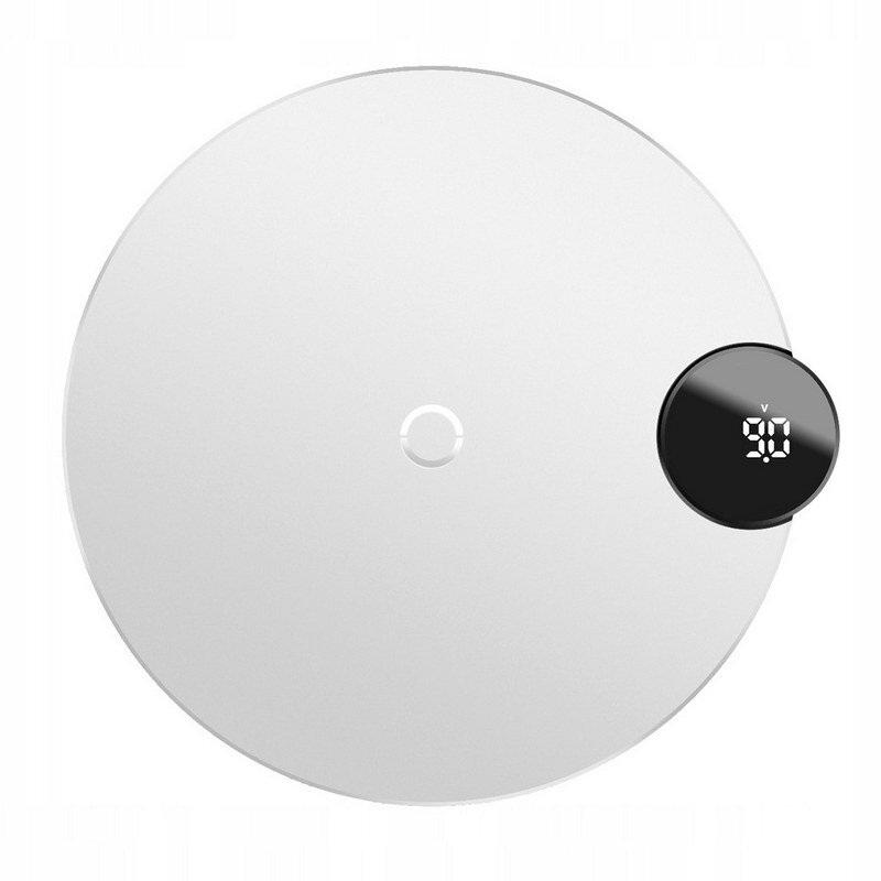 Bezprzewodowa ładowarka indukcyjna Baseus QI Fast 10W wyświetlaczem napięcia ładowania - biała (WXSX-02)
