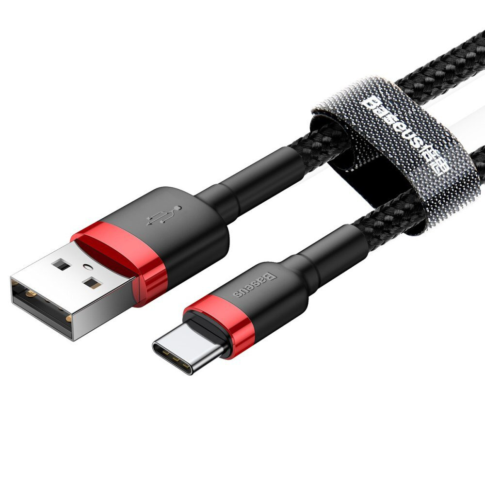Kabel przewód USB Typ-C 100cm Baseus Cafule Quick Charge 3A z obsługą szybkiego ładowania (CATKLF-B91)