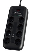 CyberPower Listwa przeciwprzepięciowa 1.8m czarna, 8 gniazd FR 2xUSB P0820SUF0-FR