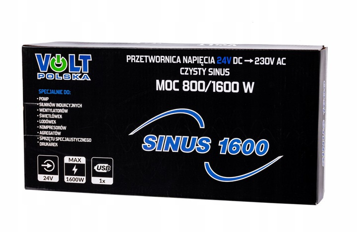 Volt 3SIP160024 SINUS-1600 24V przetwornica 800/1600W 24/230V