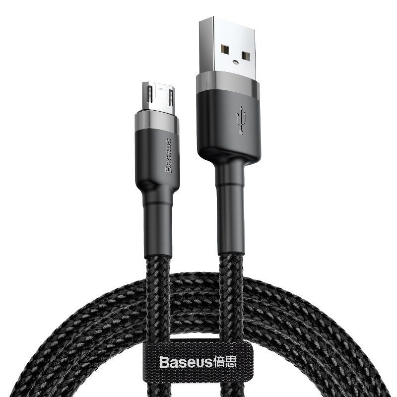 Kabel przewód USB - micro USB 50cm Baseus Cafule Quick Charge 2.4A z obsługą szybkiego ładowania - czarno-szary (CAMKLF-AG1) Kabel przewód USB - micro USB 50cm Baseus Cafule Quick Charge 2.4A z obsługą szybkiego ładowania - czarno-szary (CAMKLF-AG1)