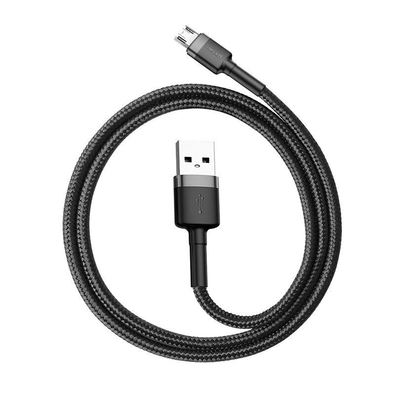 Kabel przewód USB - micro USB 50cm Baseus Cafule Quick Charge 2.4A z obsługą szybkiego ładowania - czarno-szary (CAMKLF-AG1) Kabel przewód USB - micro USB 50cm Baseus Cafule Quick Charge 2.4A z obsługą szybkiego ładowania - czarno-szary (CAMKLF-AG1)