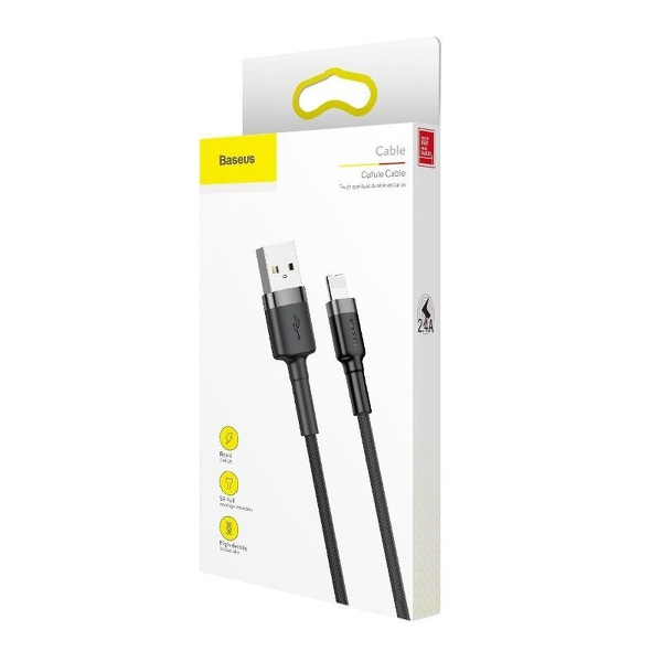 Zdjęcie produktu: Kabel przewód USB - Lightning / iPhone 50cm Baseus Cafule z obsługą szybkiego ładowania 2.4A (CALKLF-AG1) Zdjęcie produktu: Kabel przewód USB - Lightning / iPhone 50cm Baseus Cafule z obsługą szybkiego ładowania 2.4A (CALKLF-AG1)