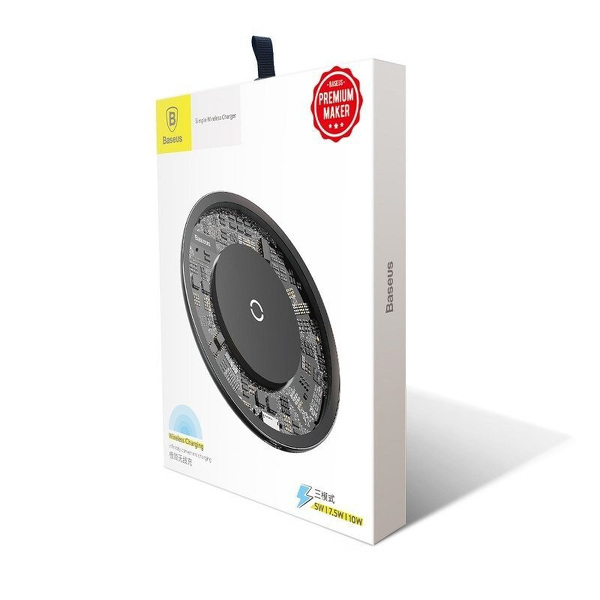 Zdjęcie produktu: Bezprzewodowa ładowarka indukcyjna Baseus Simple QI Fast 10W - przeźroczysta (CCALL-AJK01)