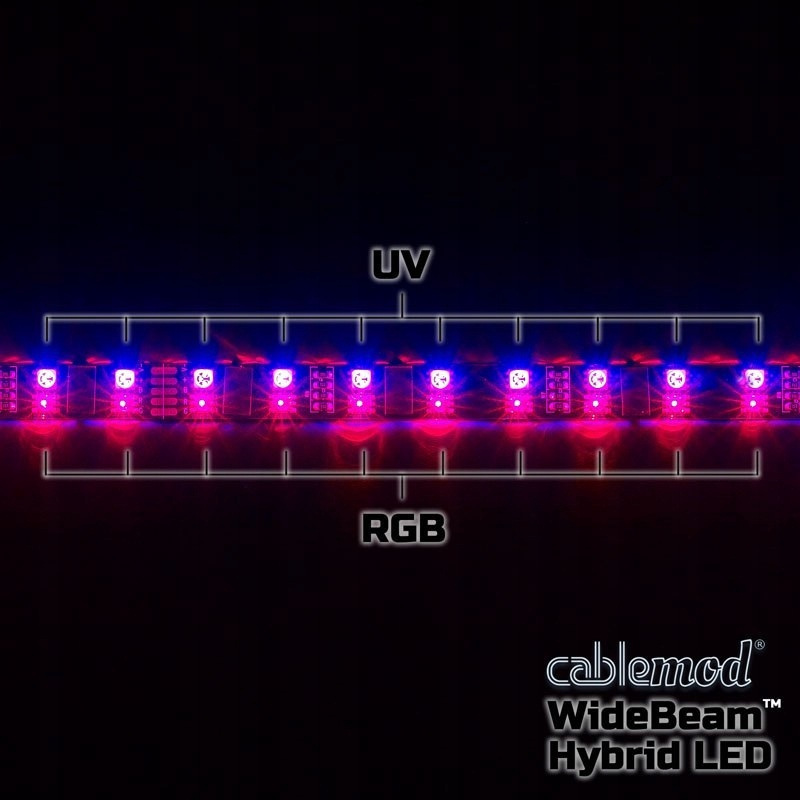 CableMod WideBeam Hybrid LED Strip 60cm RGB/UV CableMod WideBeam Hybrid LED Strip 60cm RGB/UV