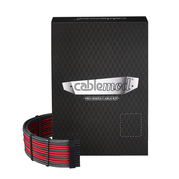 Zdjęcie produktu: CableMod PRO ModMesh C-Series RMi, RMx Cable Kit, zestaw przewodów grafitowo-czerwony