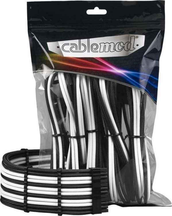Zdjęcie produktu: CableMod PRO ModMesh Cable Extension Kit, zestaw przedłużaczy czarno-biały