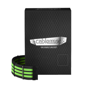 Miniatura produktu: CableMod PRO ModMesh C-Series RMi, RMx Cable Kit jasnozielono-czarny