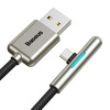 Miniatura zdjęcia: Kabel przewód USB Typ-C kątowy 200cm Baseus Iridescent Super Quick Charge 40W 4A szybkie ładowanie - czarny (CAT7C-C01 )