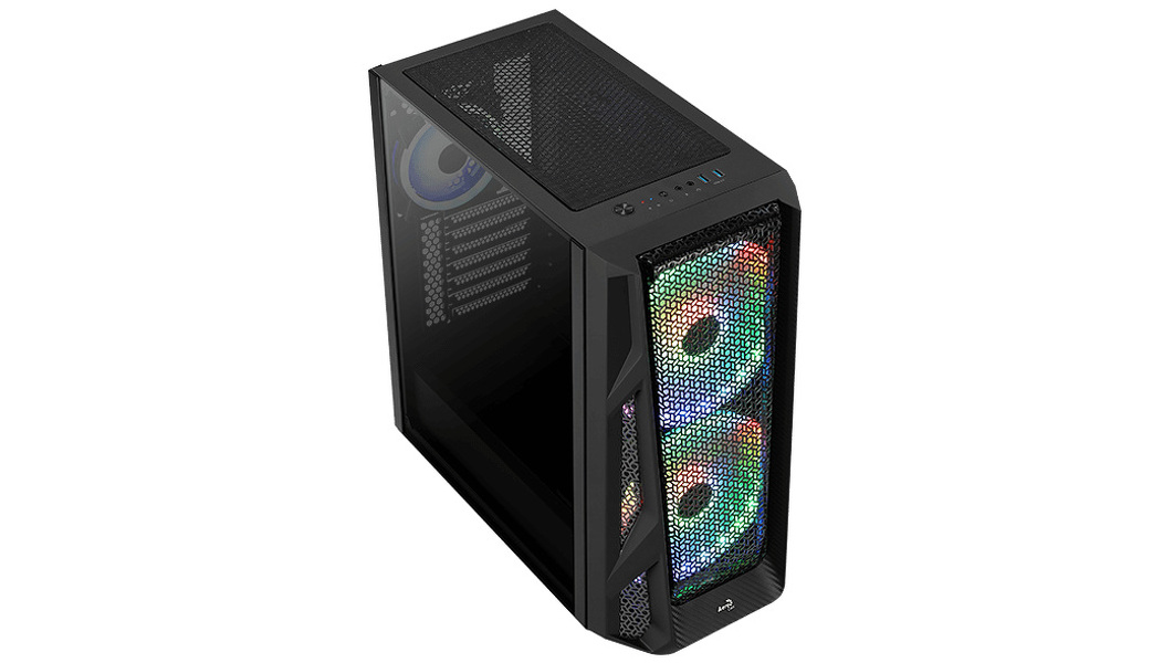Zdjęcie produktu: Obudowa do komputera Aerocool PGS AirHawk Mesh Duo-G Black RGB Zdjęcie produktu: Obudowa do komputera Aerocool PGS AirHawk Mesh Duo-G Black RGB