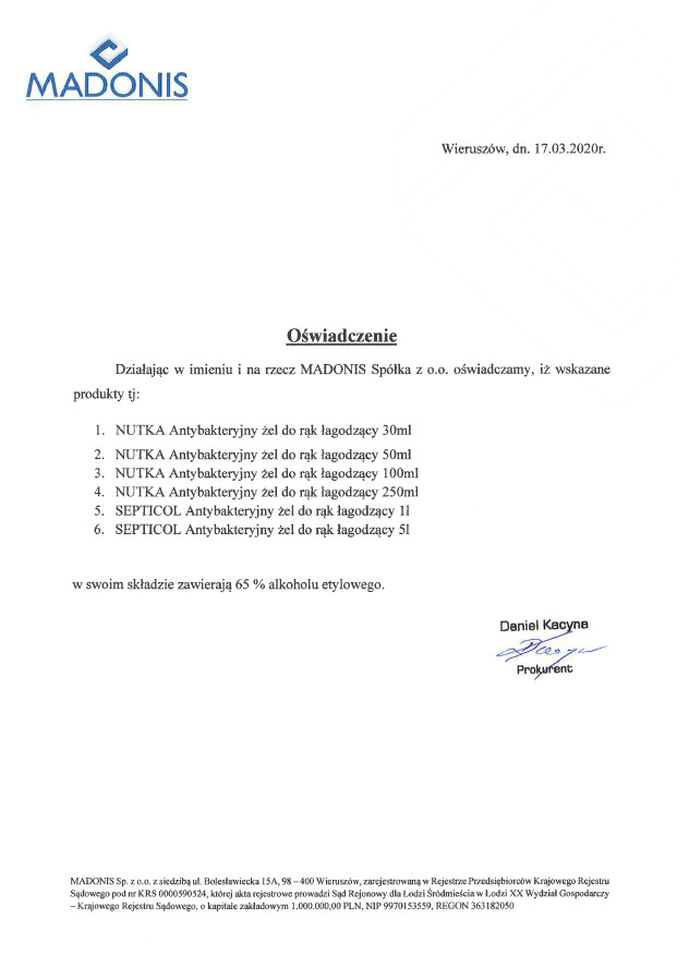 NUTKA Żel antywirusowy i antybakteryjny do mycia rąk 100 ml