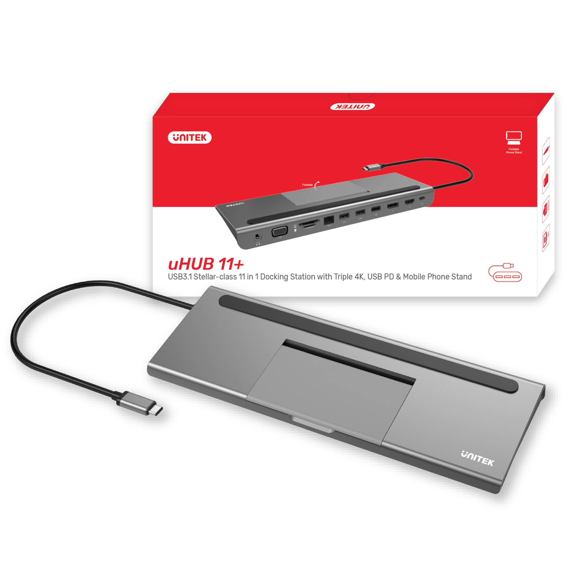 Unitek D1022A - 11w1 replikator USB Typ-C to ALL Unitek D1022A - 11w1 replikator USB Typ-C to ALL