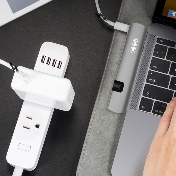 Unitek D008A Hub USB-C - HDMI + Gigabit + PD (D008A) Unitek D008A Hub USB-C - HDMI + Gigabit + PD (D008A)