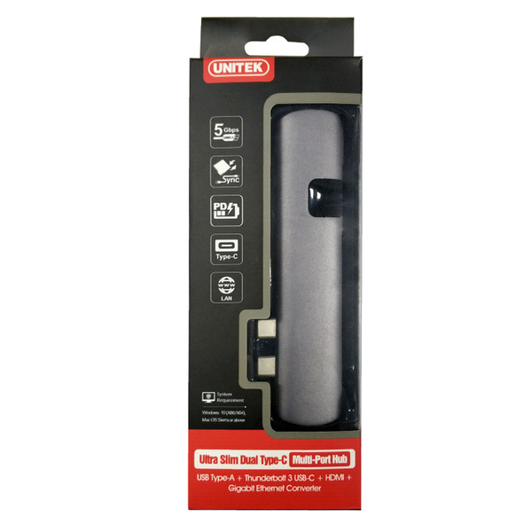 Unitek D008A Hub USB-C - HDMI + Gigabit + PD (D008A) Unitek D008A Hub USB-C - HDMI + Gigabit + PD (D008A)
