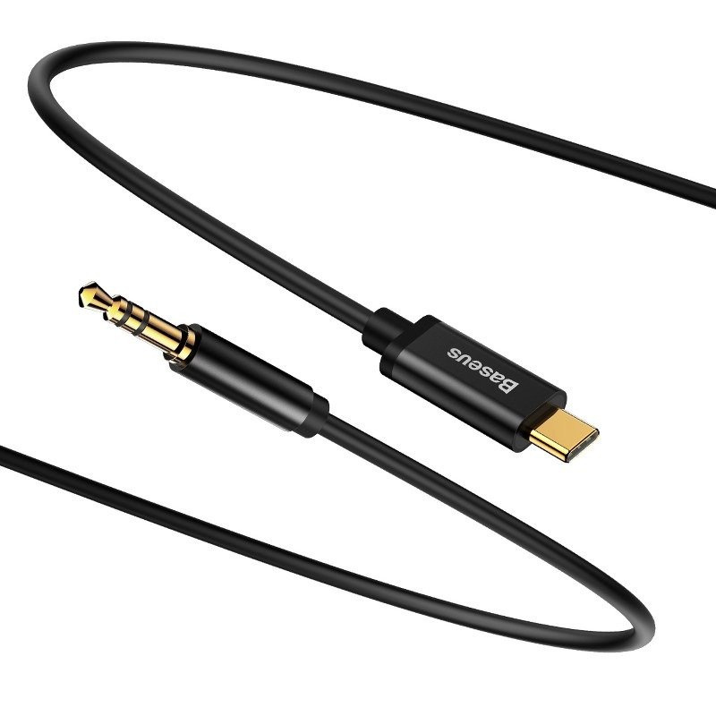 Kabel audio Baseus Yiven M01 USB typ-C / mini-jack (3,5mm) 1,2 m czarny (CAM01-01)