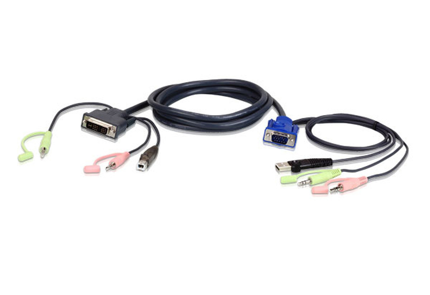Zdjęcie produktu: ATEN 3M USB VGA to DVI-A KVM Cable 2L-7DX3U