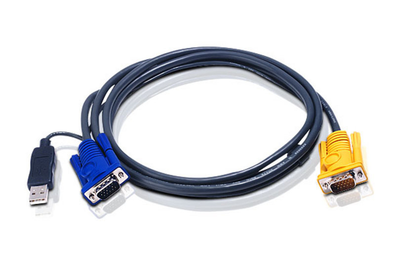 ATEN 5M USB KVM Cable with 3 in 1 SPHD and built-in PS/2 to USB converte 2L-5205UP