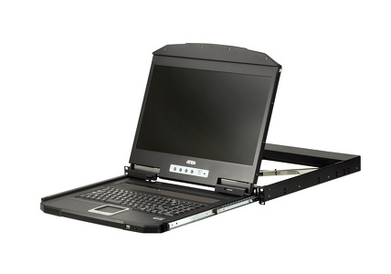 Miniatura produktu: ATEN 1U Ultra Short Depth Single Rail WideScreen LCD Console (USB / HDMI) 1920x1080 CL3700NW-ATA-AG