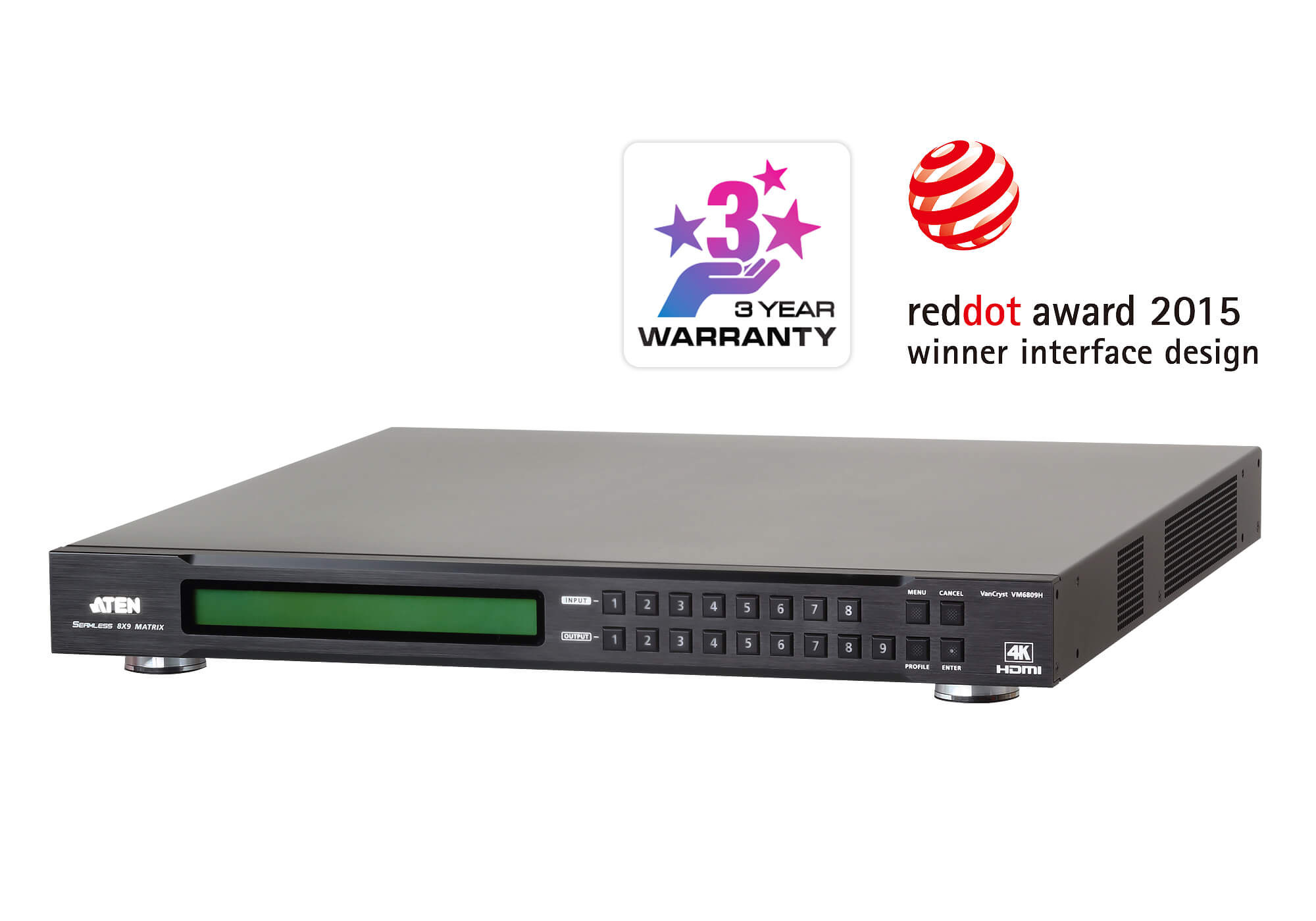 ATEN 8x9 4K HDMI Matrix Switch with Scaler VM6809H-AT-G