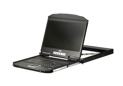Miniatura produktu: ATEN 1U Ultra Short Depth Single Rail WideScreen LCD Console (USB / VGA) CL3100NX-ATA-AG