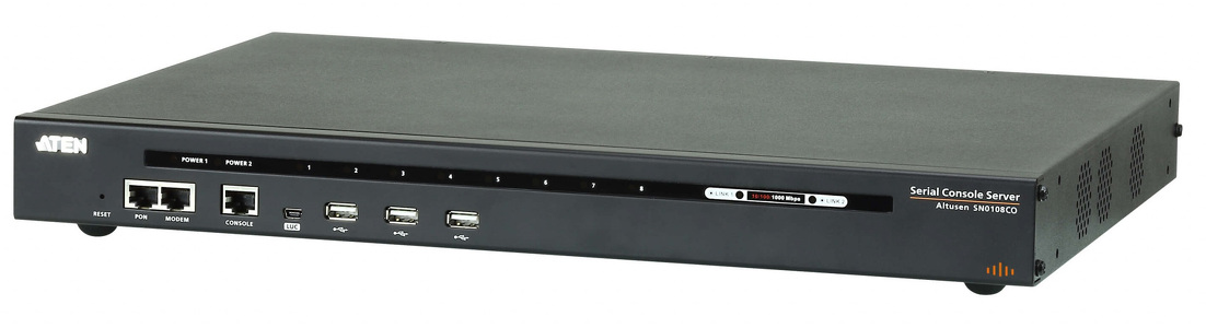 Miniatura produktu: ATEN 8-Port Serial Console Server dual-power (Cisco pin-outs and auto-sensing DTE/DCE function) SN0108CO-AX-G
