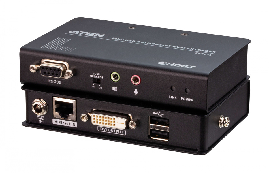 Zdjęcie produktu: ATEN Mini USB DVI HDBaseT KVM CE611-AT-G