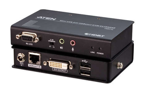 Miniatura produktu: ATEN Mini USB DVI HDBaseT KVM Extender, 1920 x 1200@100m CE611-AT-G