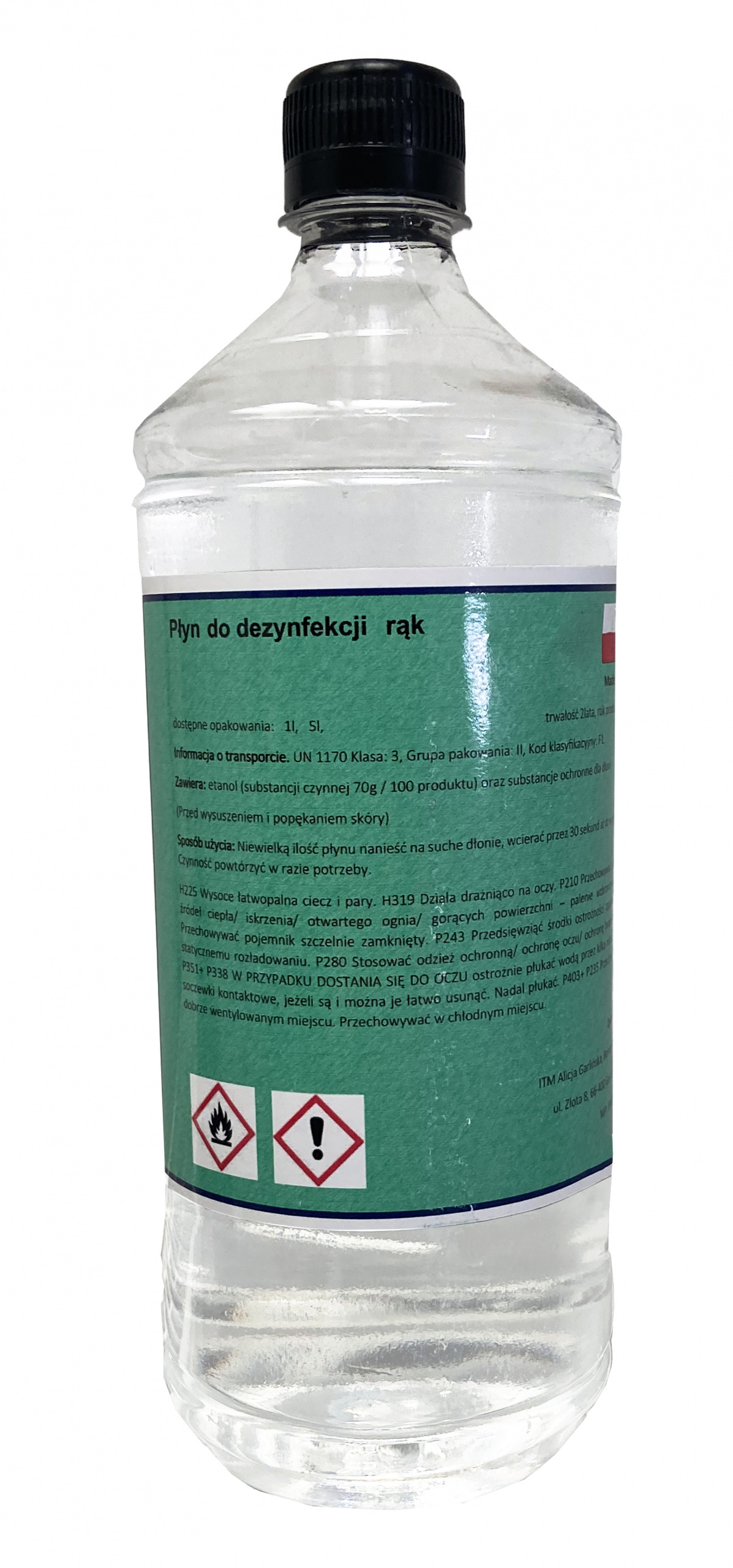 Płyn do dezynfekcji rąk 1000ml - antybakteryjny, antywirusowy, 70% alkoholu etylowego