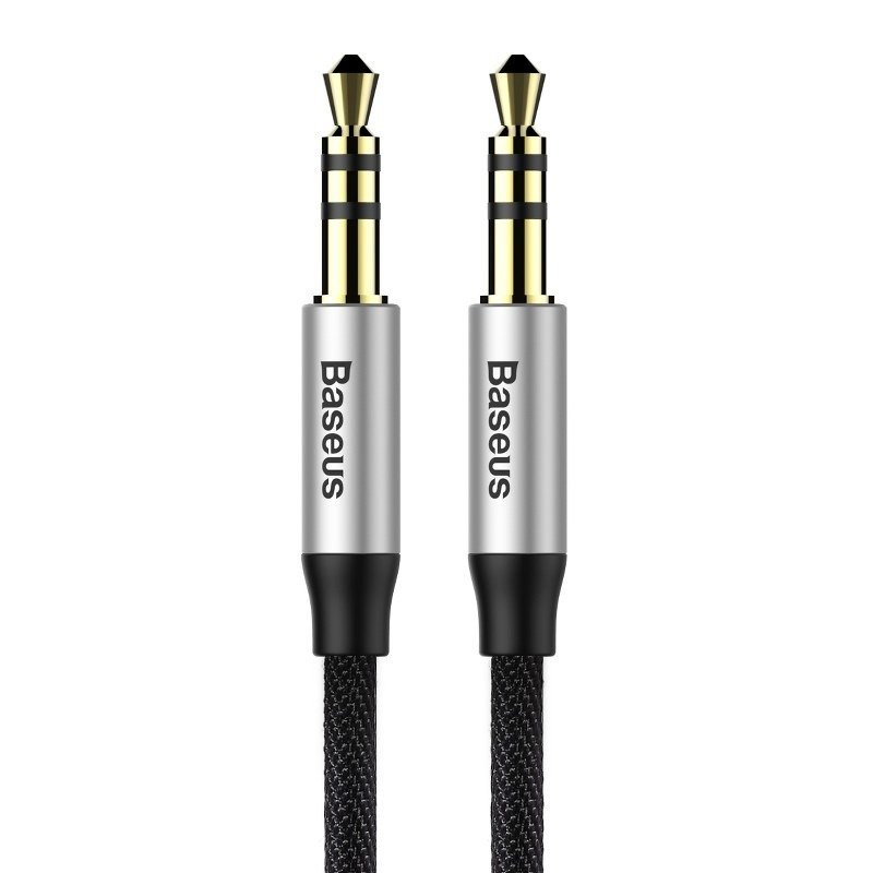 Kabel audio Baseus Yiven M30 miniJack 3,5mm 1 m srebrno-czarny (CAM30-BS1) Kabel audio Baseus Yiven M30 miniJack 3,5mm 1 m srebrno-czarny (CAM30-BS1)