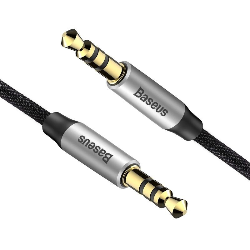 Kabel audio Baseus Yiven M30 miniJack 3,5mm 1 m srebrno-czarny (CAM30-BS1) Kabel audio Baseus Yiven M30 miniJack 3,5mm 1 m srebrno-czarny (CAM30-BS1)