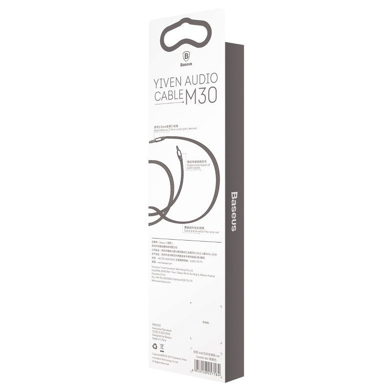 Kabel audio Baseus Yiven M30 miniJack 3,5mm 1 m srebrno-czarny (CAM30-BS1) Kabel audio Baseus Yiven M30 miniJack 3,5mm 1 m srebrno-czarny (CAM30-BS1)