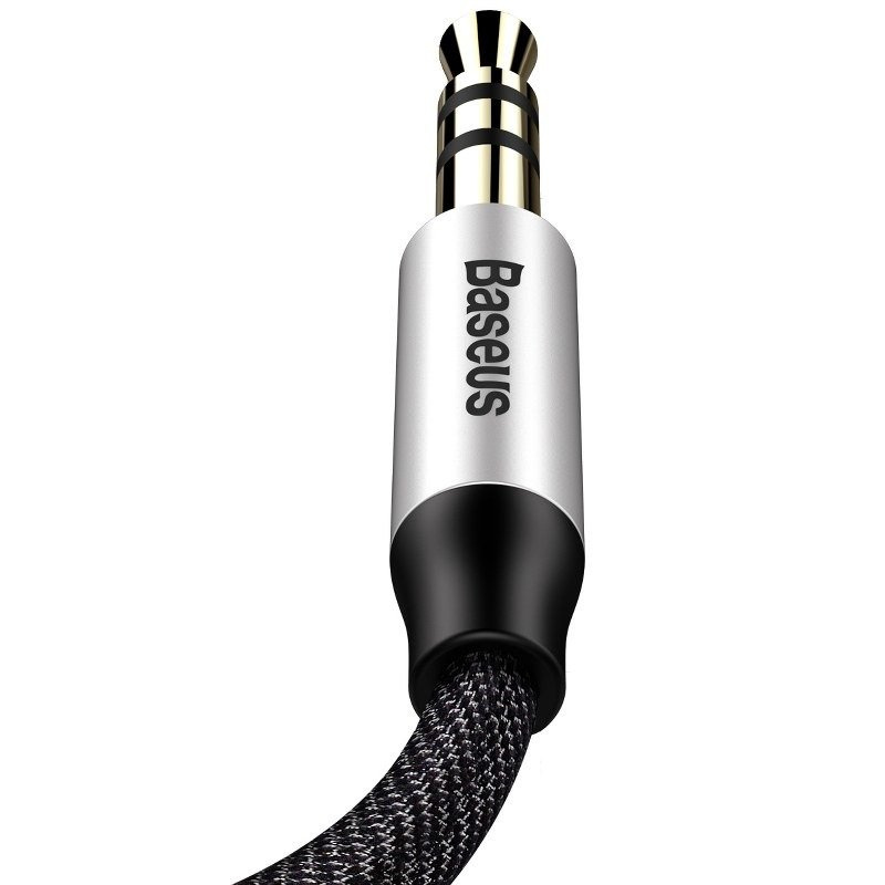 Kabel audio Baseus Yiven M30 miniJack 3,5mm 1,5 m srebrno-czarny (CAM30-CS1)