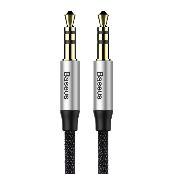 Zdjęcie produktu: Kabel audio Baseus Yiven M30 miniJack 3,5mm 1,5 m srebrno-czarny (CAM30-CS1)