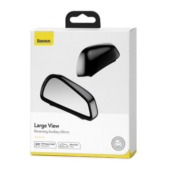 Zdjęcie produktu: Akcesorium samochodowe Baseus dodatkowe samochodowe lusterko boczne Large View Reversing Auxiliary Mirror, 2 szt. (czarne) (ACFZJ-01)
