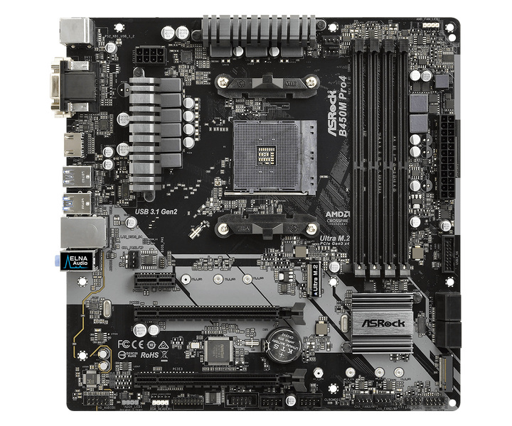 Zdjęcie produktu: Płyta główna ASRock B450M PRO4 AM4 Zdjęcie produktu: Płyta główna ASRock B450M PRO4 AM4