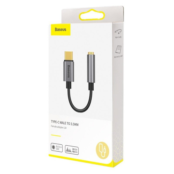 Zdjęcie produktu: Adapter Audio Baseus L54 TYP-C + minijack 3,5mm (szary) (CATL54-0G)