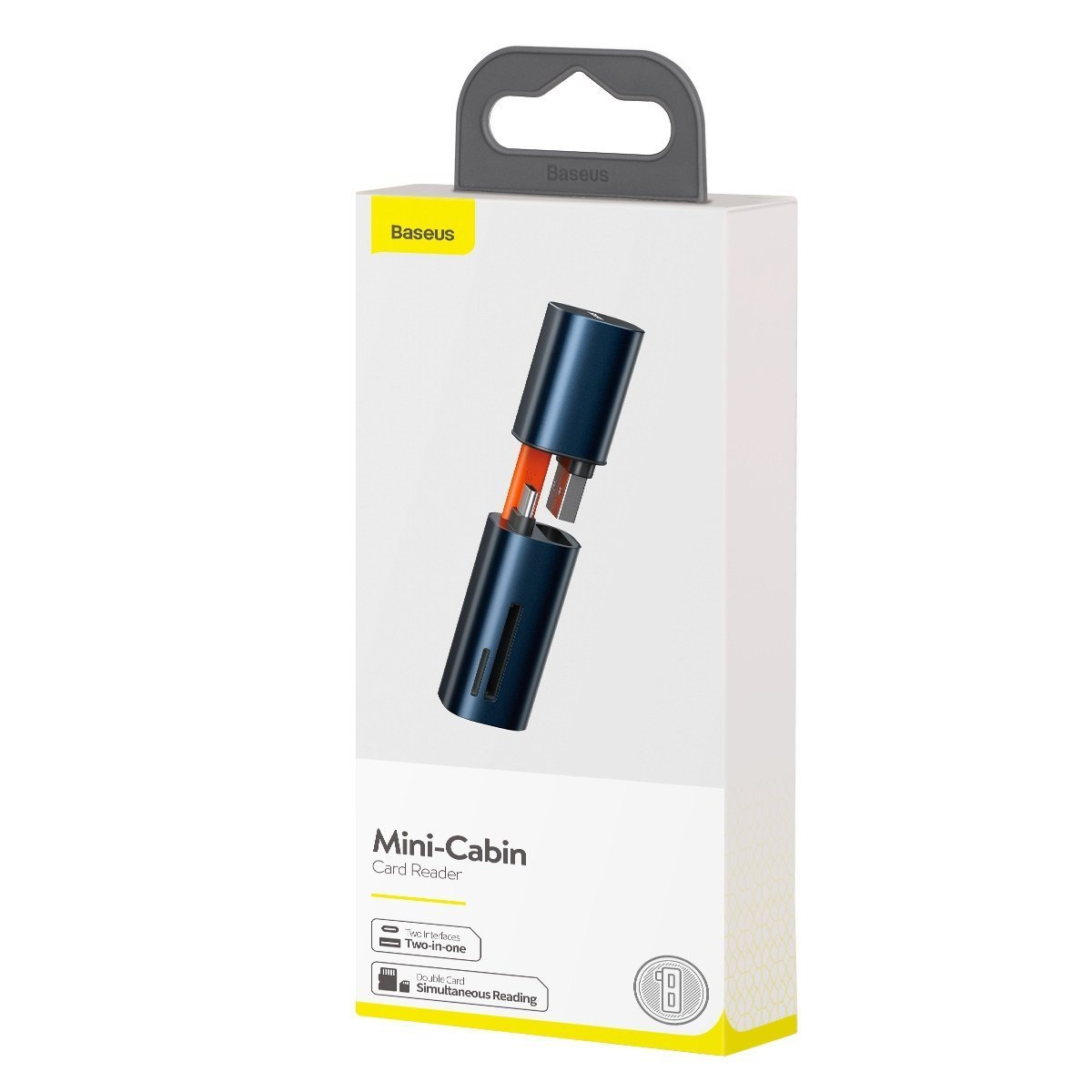 Czytnik kart pamięci Baseus Mini-cabin, SD/micro SD - USB + TYP-C, USB 3.0, aluminiowy - niebieski (CADKQ-A03) Czytnik kart pamięci Baseus Mini-cabin, SD/micro SD - USB + TYP-C, USB 3.0, aluminiowy - niebieski (CADKQ-A03)