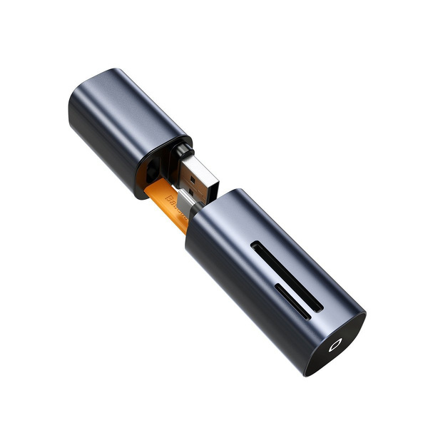 Zdjęcie produktu: Czytnik kart pamięci Baseus Mini-cabin, SD/micro SD - USB + TYP-C, USB 3.0, aluminiowy - niebieski (CADKQ-A03) Zdjęcie produktu: Czytnik kart pamięci Baseus Mini-cabin, SD/micro SD - USB + TYP-C, USB 3.0, aluminiowy - niebieski (CADKQ-A03)