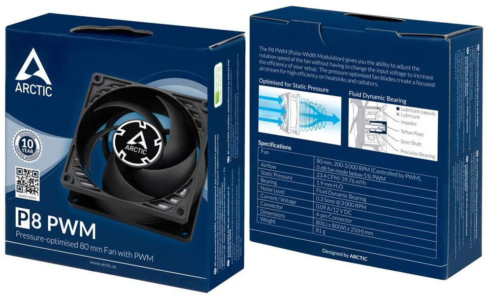 Zdjęcie produktu: Wentylator Arctic P8 PWM Czarny 80mm Zdjęcie produktu: Wentylator Arctic P8 PWM Czarny 80mm