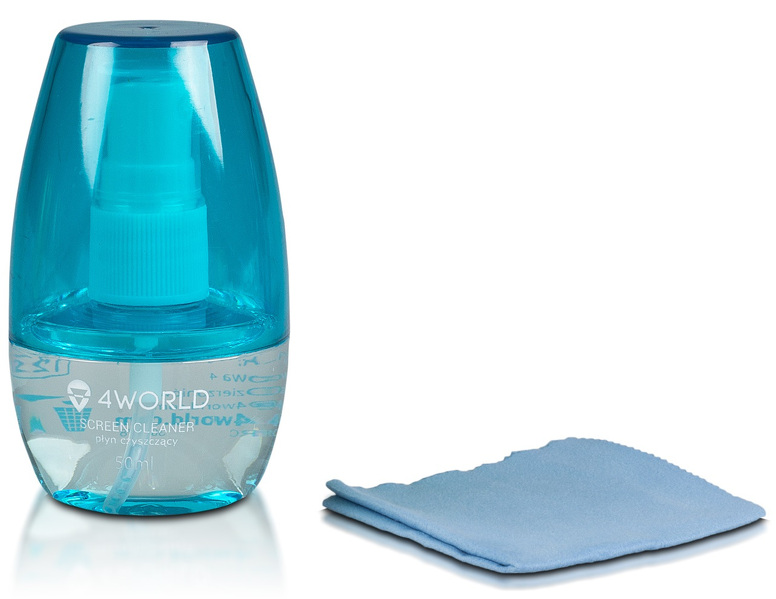 Zdjęcie produktu: 4World Zestaw czyszczący 50ml, ściereczka 15x 15cm, niebieski
