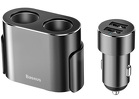 Ładowarka samochodowa Baseus 2x USB 3.1A (17W) + 2x gniazdo zapalniczki (80W) czarny (CRDYQ-01)