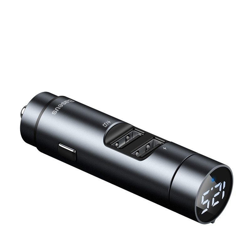 Transmiter FM Baseus Energy Column, Bluetooth 5.0, 2x USB, 3.1A, QC3.0 (szary) CCNLZ-0G Transmiter FM Baseus Energy Column, Bluetooth 5.0, 2x USB, 3.1A, QC3.0 (szary) CCNLZ-0G