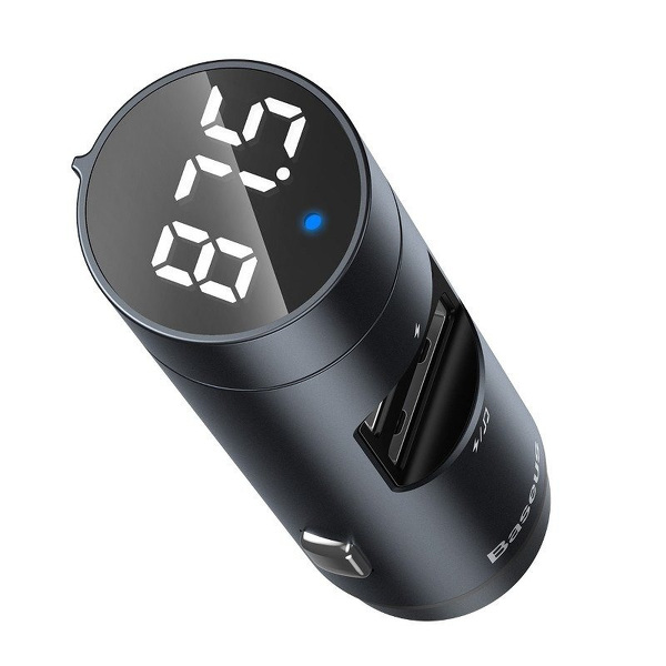 Zdjęcie produktu: Transmiter FM Baseus Energy Column, Bluetooth 5.0, 2x USB, 3.1A, QC3.0 (szary) CCNLZ-0G Zdjęcie produktu: Transmiter FM Baseus Energy Column, Bluetooth 5.0, 2x USB, 3.1A, QC3.0 (szary) CCNLZ-0G
