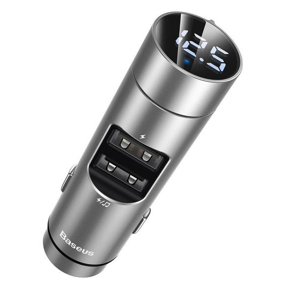 Zdjęcie produktu: Transmiter FM Baseus Energy Column, Bluetooth 5.0, 2x USB, 3.1A, QC3.0 (srebrny) CCNLZ-0S Zdjęcie produktu: Transmiter FM Baseus Energy Column, Bluetooth 5.0, 2x USB, 3.1A, QC3.0 (srebrny) CCNLZ-0S