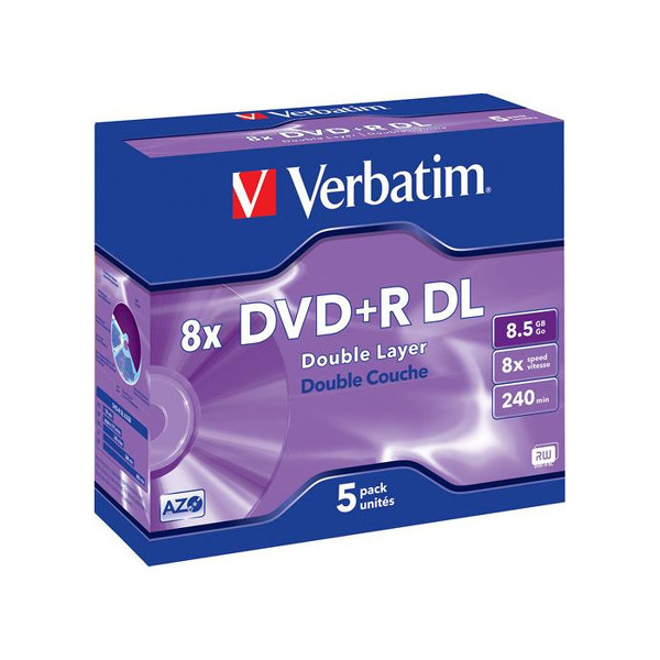 Zdjęcie produktu: Verbatim DVD+R 8,5GB x8 JC 5szt Zdjęcie produktu: Verbatim DVD+R 8,5GB x8 JC 5szt
