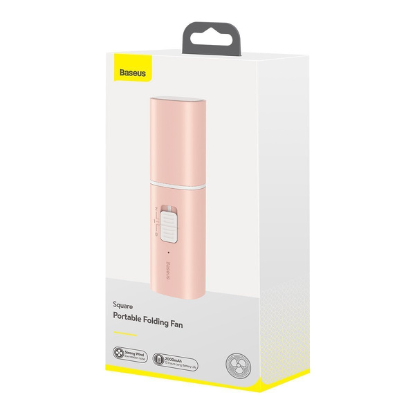 Zdjęcie produktu: Wentylator przenośny ręczny Baseus Square z funkcją powerbanka (różowy) (CXZD-B04)